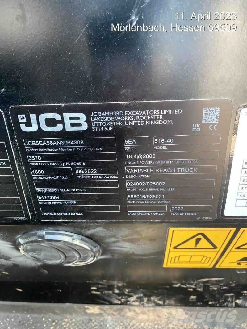 JCB 516-40 Teleskopski viljuškari
