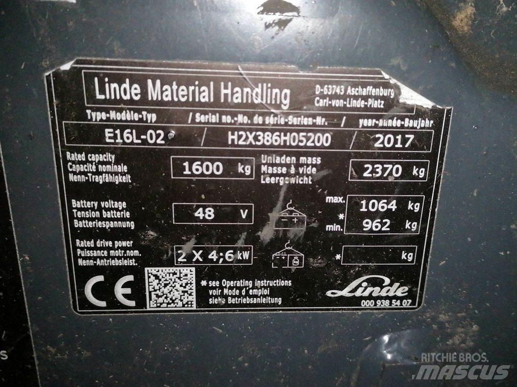 Linde E16L-02 Električni viljuškari
