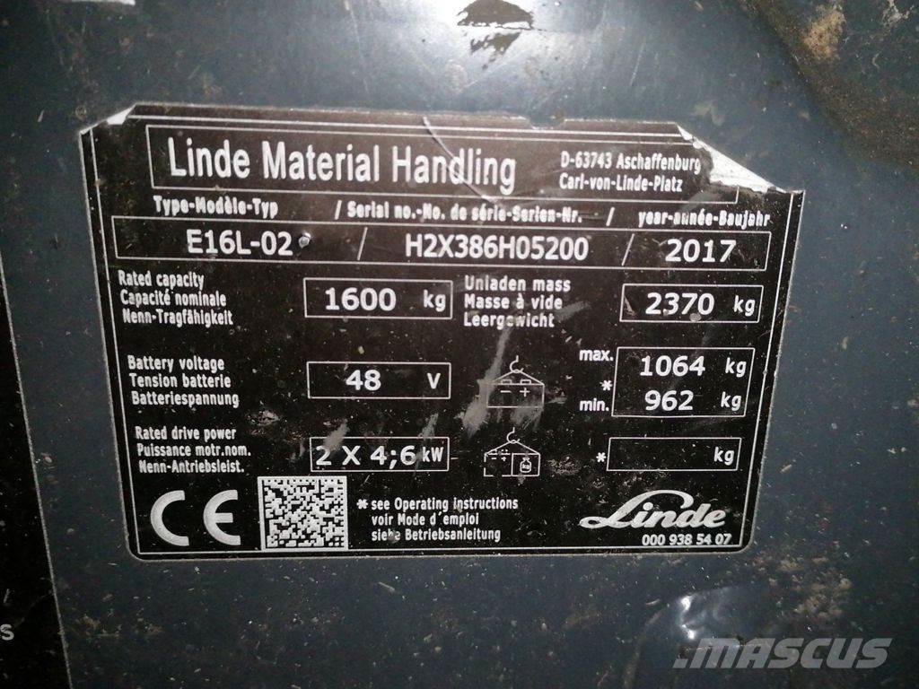 Linde E16L-02 Električni viljuškari
