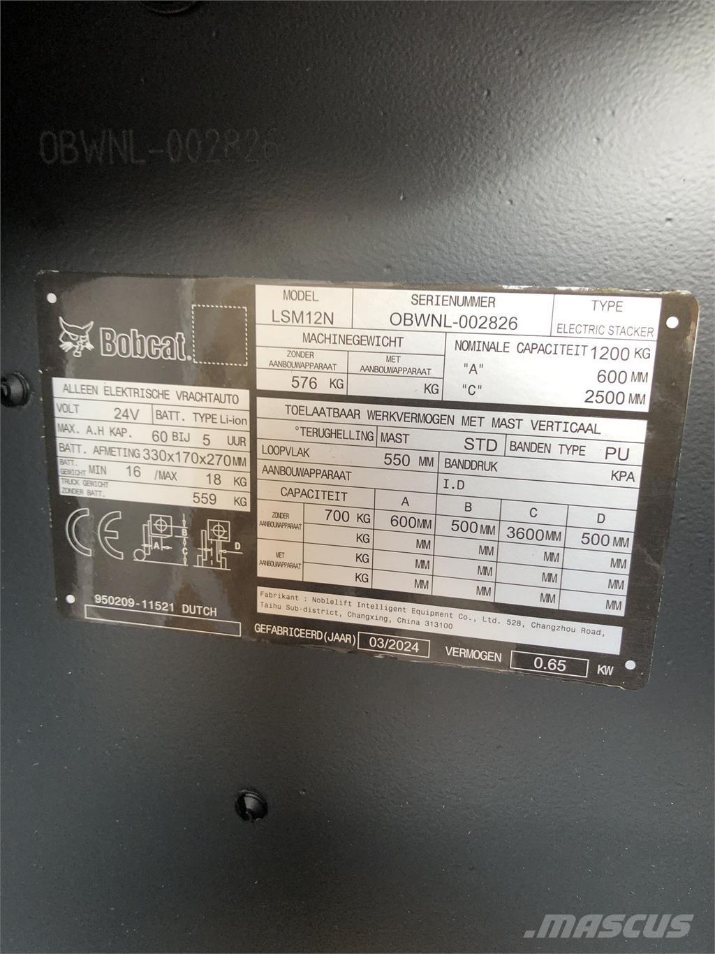 Bobcat LSM12N Samopogonski ručni viljuškari