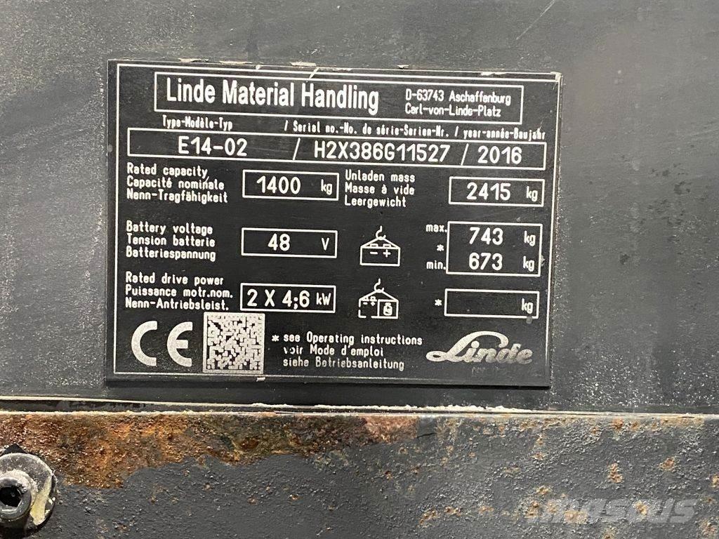 Linde E14-02 Električni viljuškari