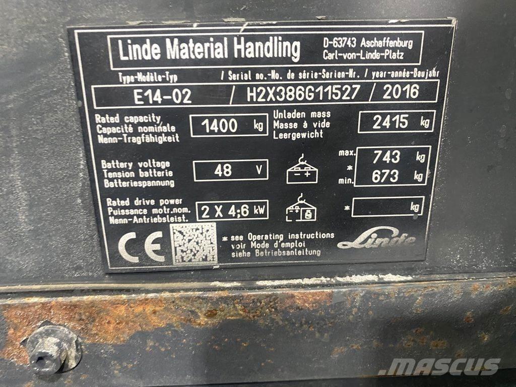 Linde E14-02 Električni viljuškari