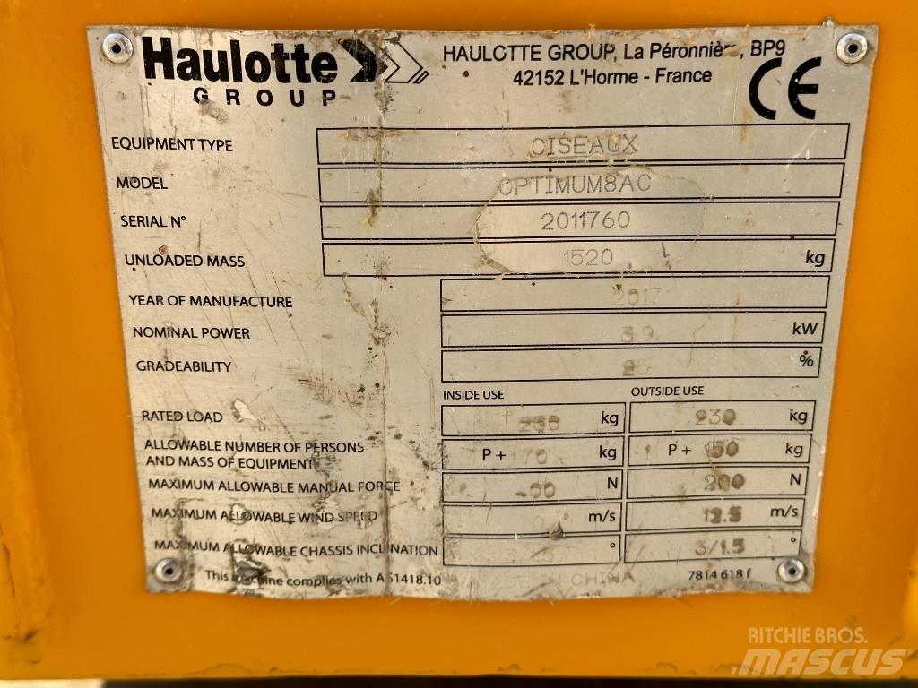 Haulotte OPTIMUM 8 Makazaste platforme
