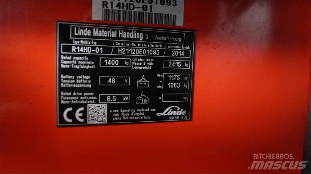 Linde R14HD Viljuškari sa pomičnim stupom