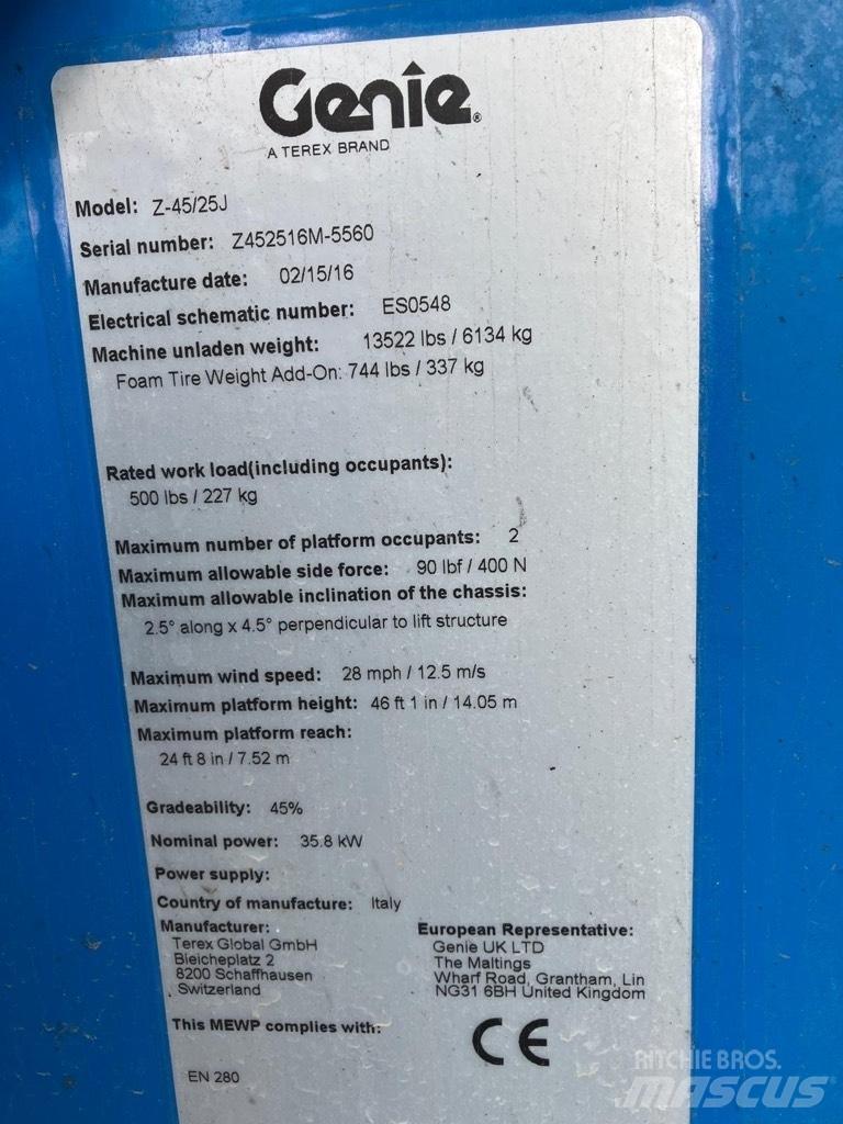 Genie Z 45/25 J Zglobne podizne platforme