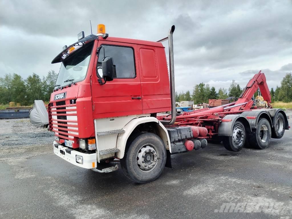 Scania 143 H Rol kiper kamioni sa kukom za podizanje tereta