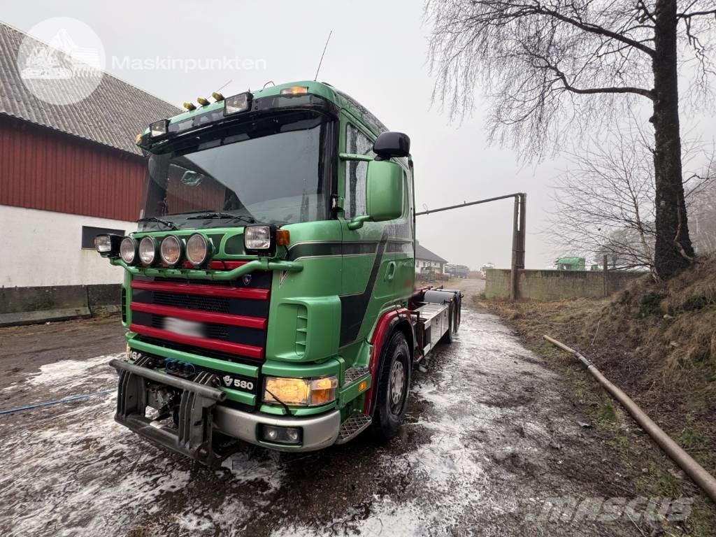 Scania R 164-580 Rol kiper kamioni sa kukom za podizanje tereta