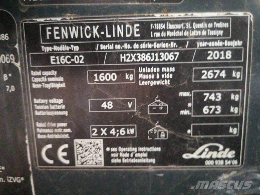 Linde E16C Električni viljuškari