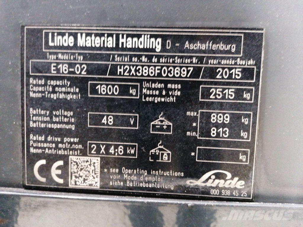 Linde E16-02 Električni viljuškari