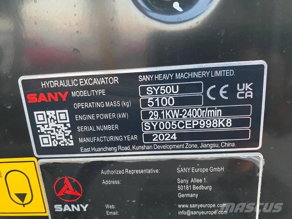 Sany SY 50 U Mini bageri < 7t