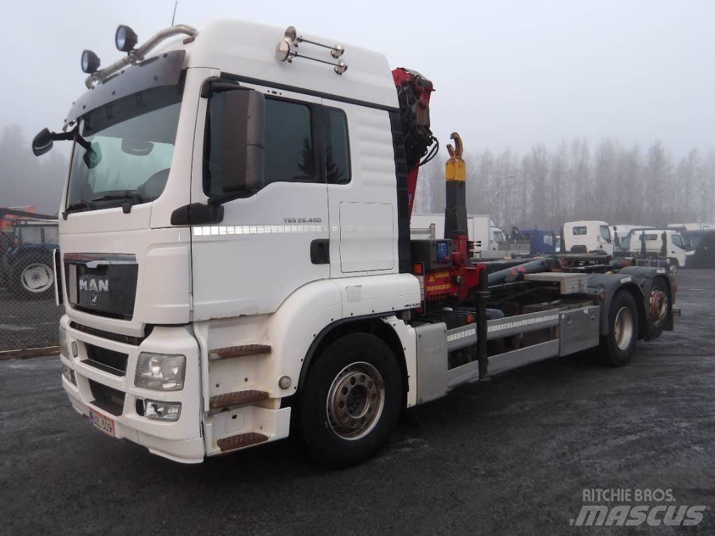 MAN TGS 26.480 6x2 Rol kiper kamioni sa kukom za podizanje tereta