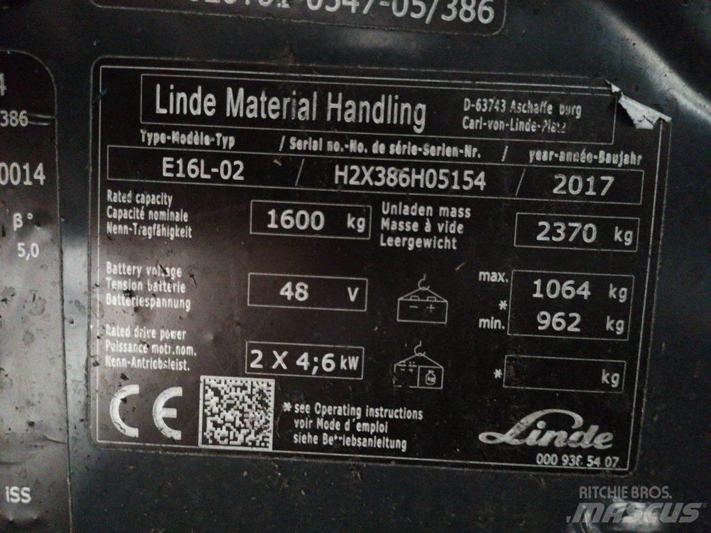 Linde E16L-02 Električni viljuškari