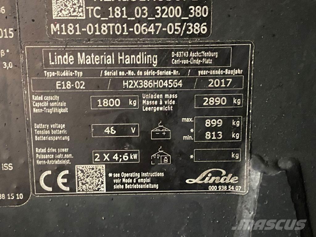Linde E18-02 Električni viljuškari