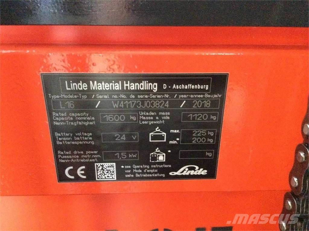 Linde L16 Samopogonski ručni viljuškari