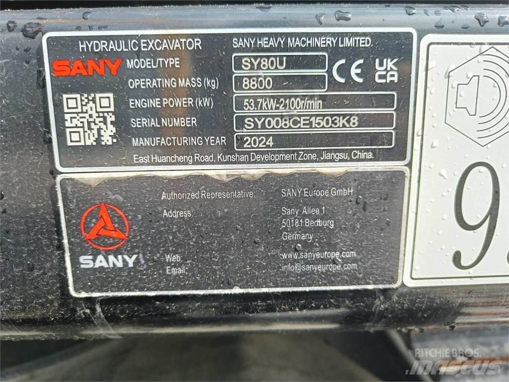 Sany SY80U Midi bageri 7t – 12t
