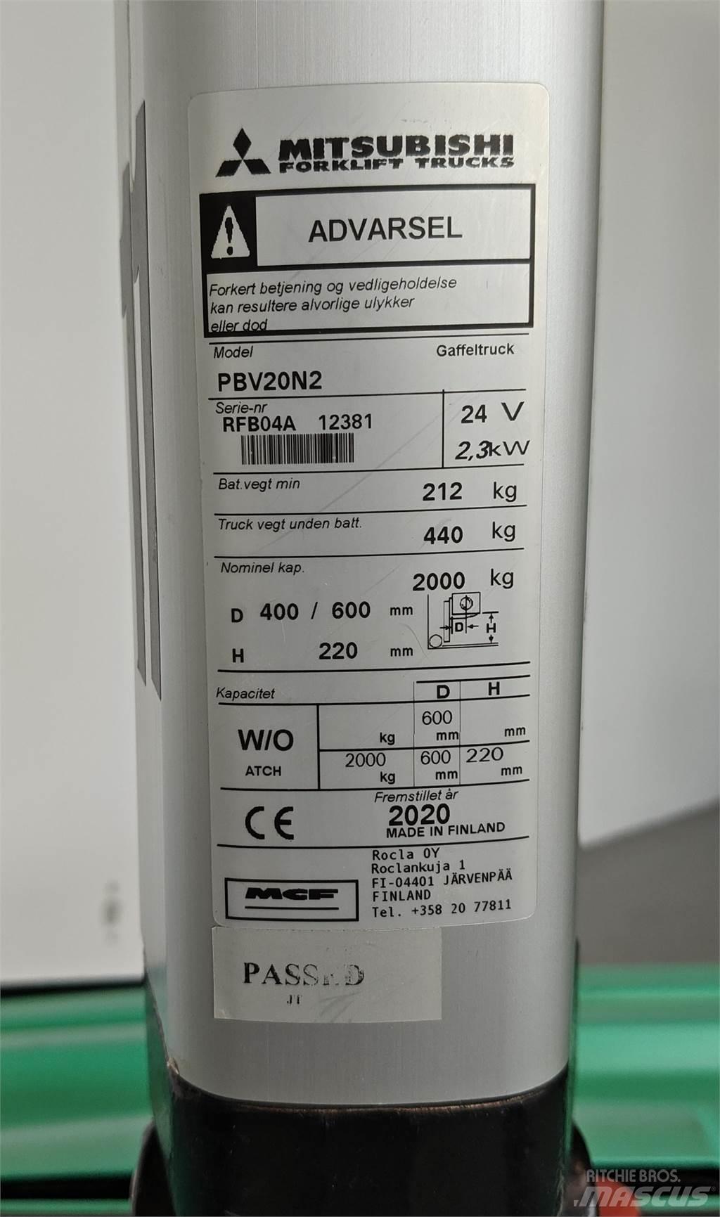 Mitsubishi PBV20N2 Viljuškari - ostalo
