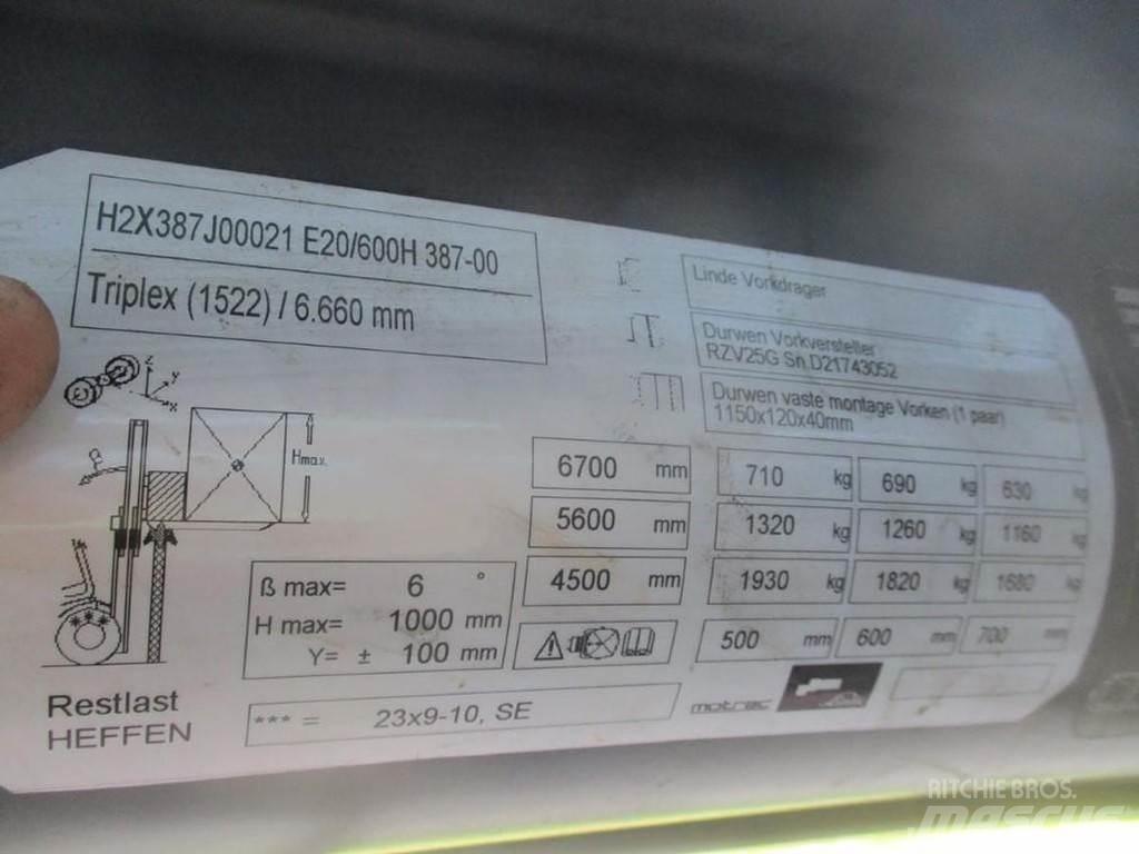 Linde E20-01/600 Električni viljuškari