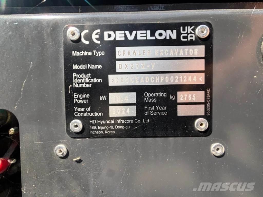 Doosan DX27Z-7 Mini bageri < 7t