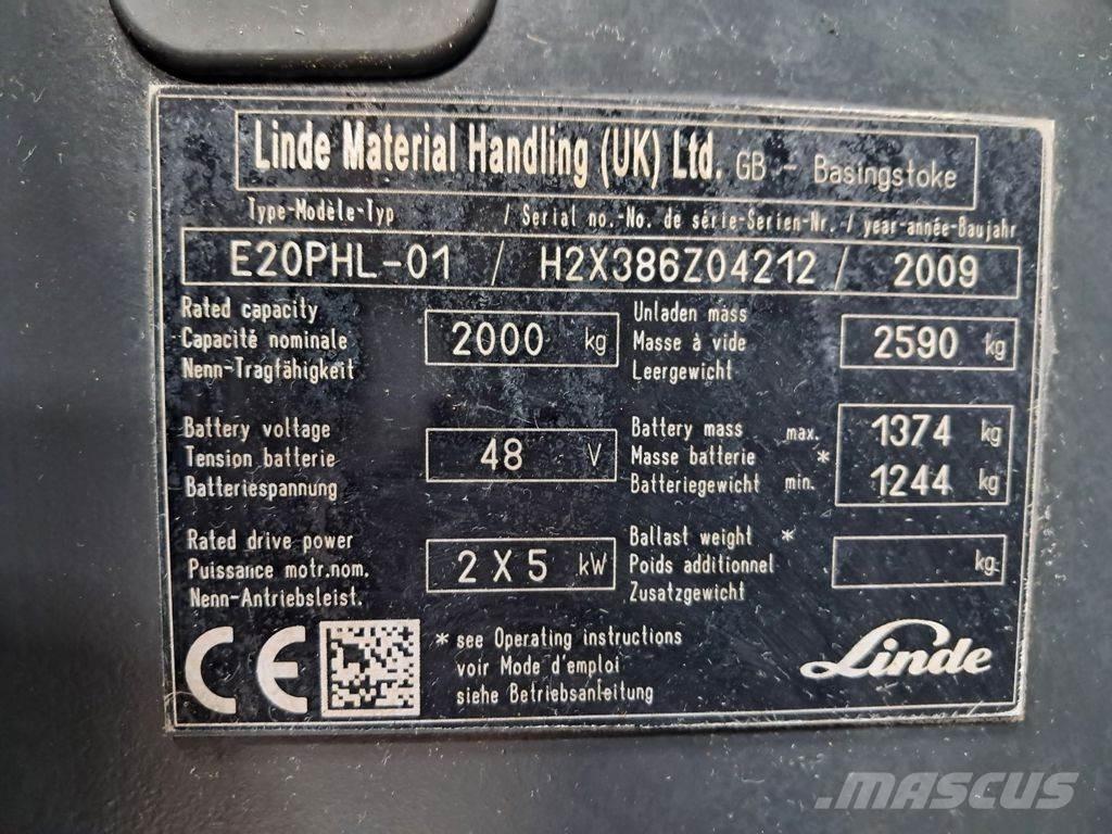 Linde E20PHL-01 Električni viljuškari