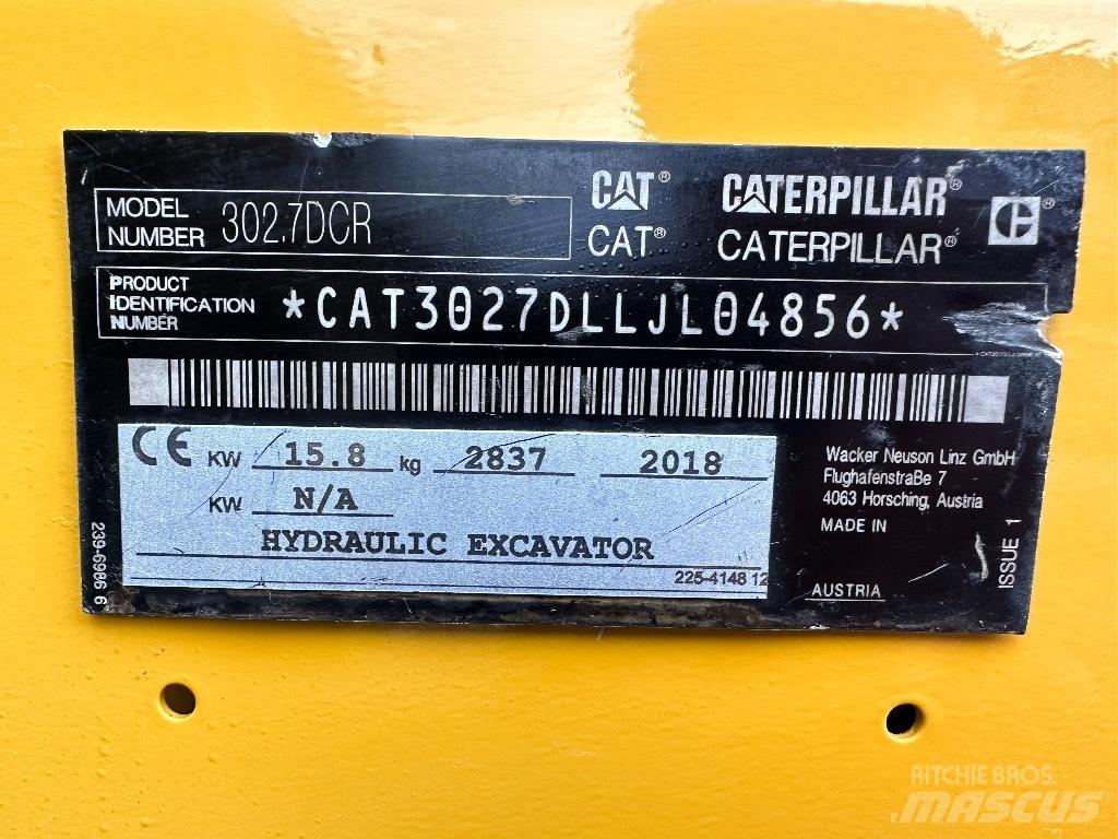 CAT 302.7 D CR Mini bageri < 7t