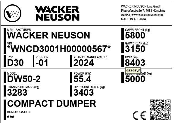 Wacker Neuson DW50-2 Damperi za gradilište