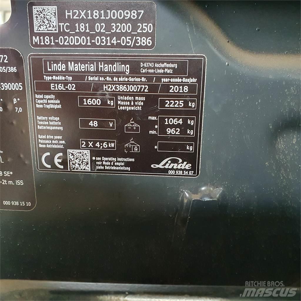 Linde E16L Električni viljuškari