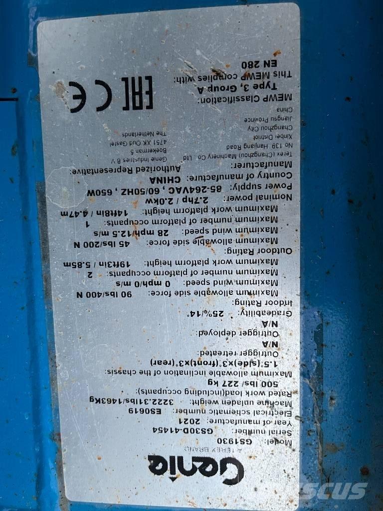 Genie GS 1930E-Drive Makazaste platforme