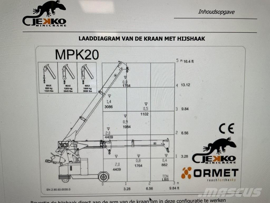 Jekko MPK 20 W Polovni mini kranovi