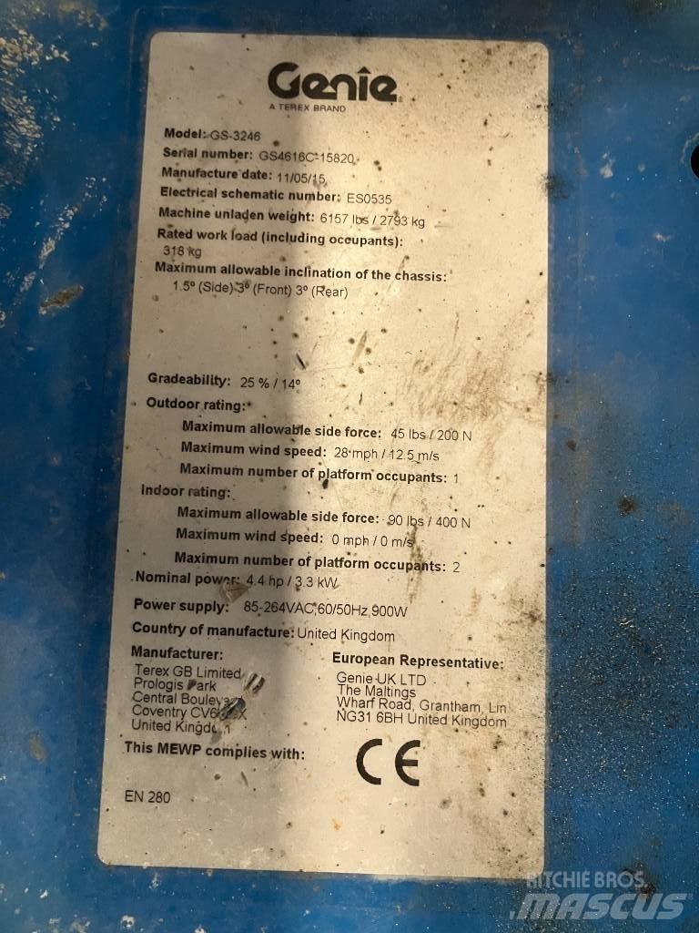Genie GS 3246 Makazaste platforme
