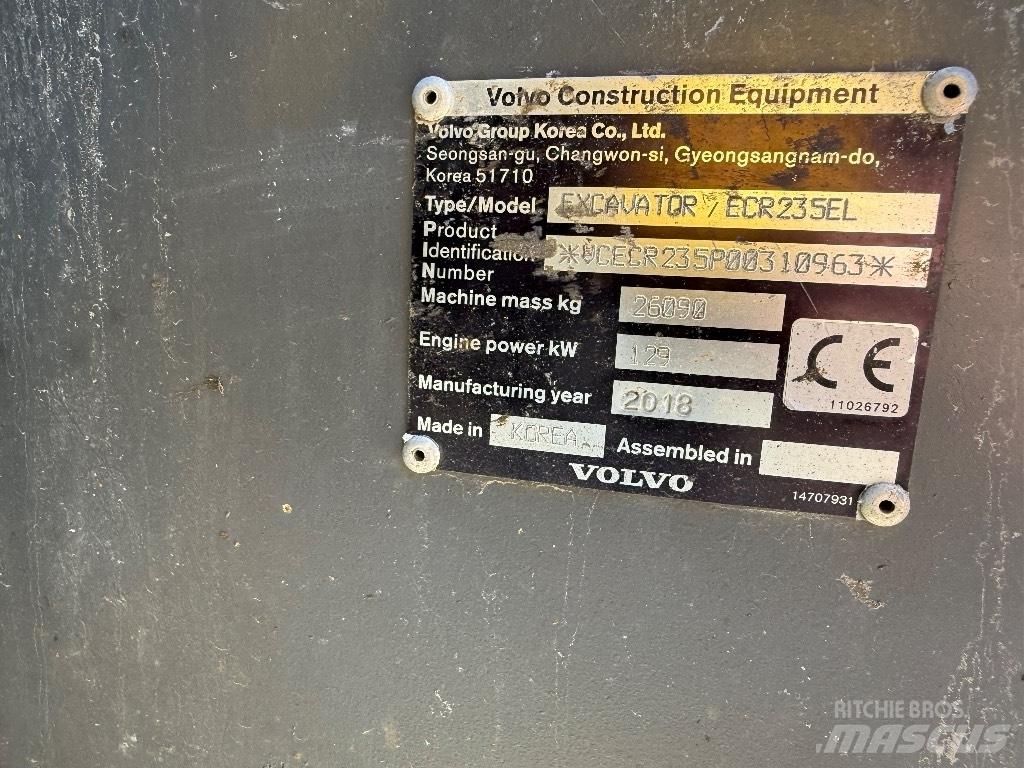 Volvo ECR 235 EL Bageri guseničari