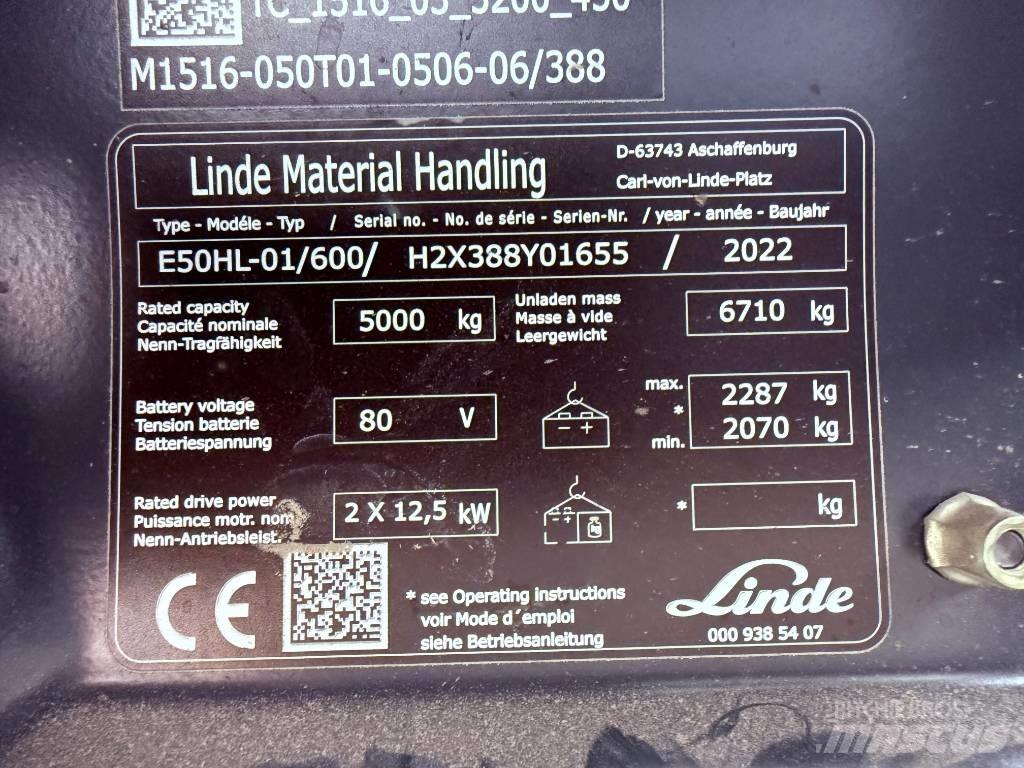 Linde E50/600HL/388 Električni viljuškari