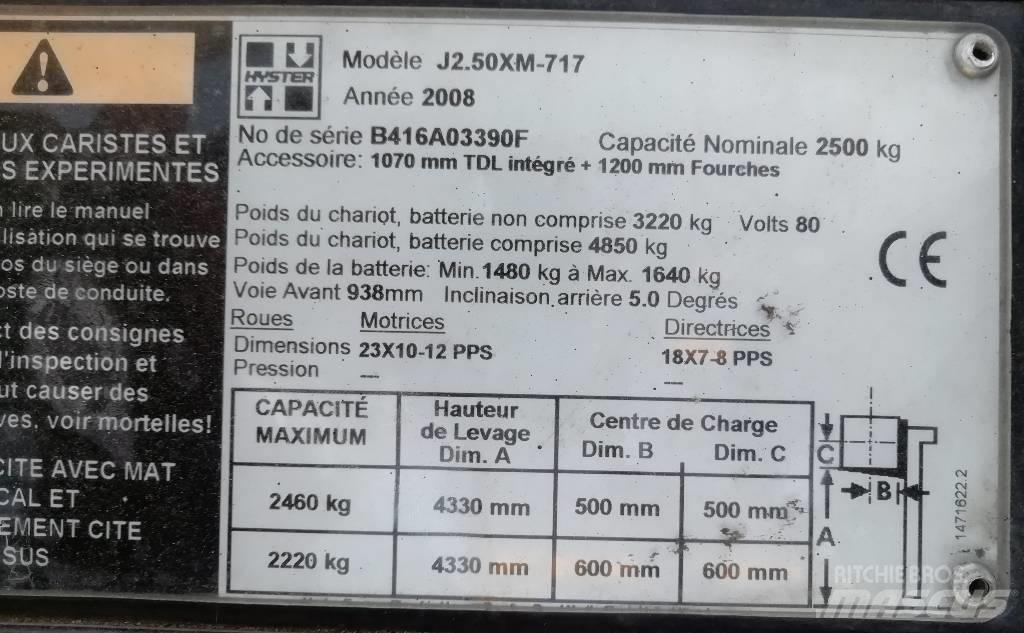 Hyster J 2.50 XM Električni viljuškari