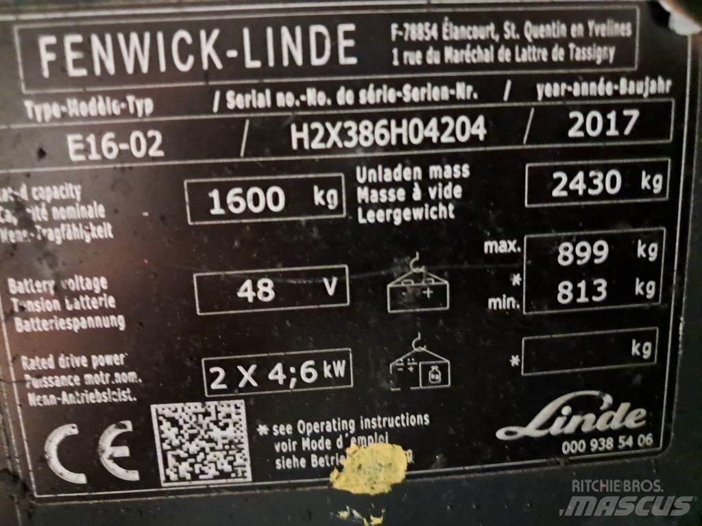 Linde E16-02 Električni viljuškari
