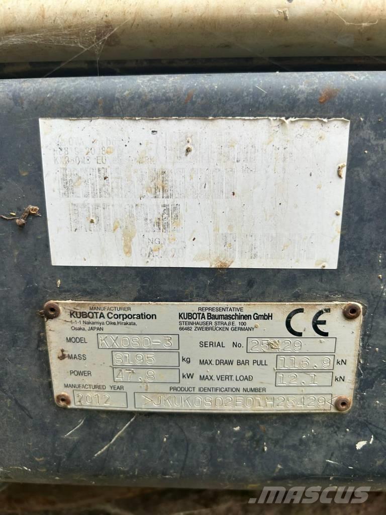 Kubota KX 080-3 Midi bageri 7t – 12t