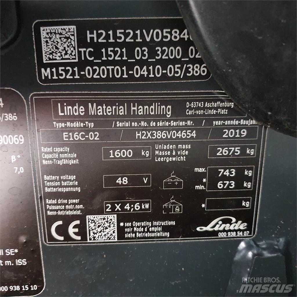 Linde E16C Električni viljuškari