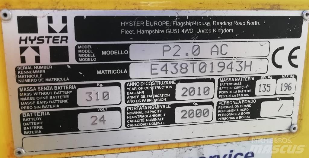 Hyster P2.0 Nisko podizni električni viljuškar