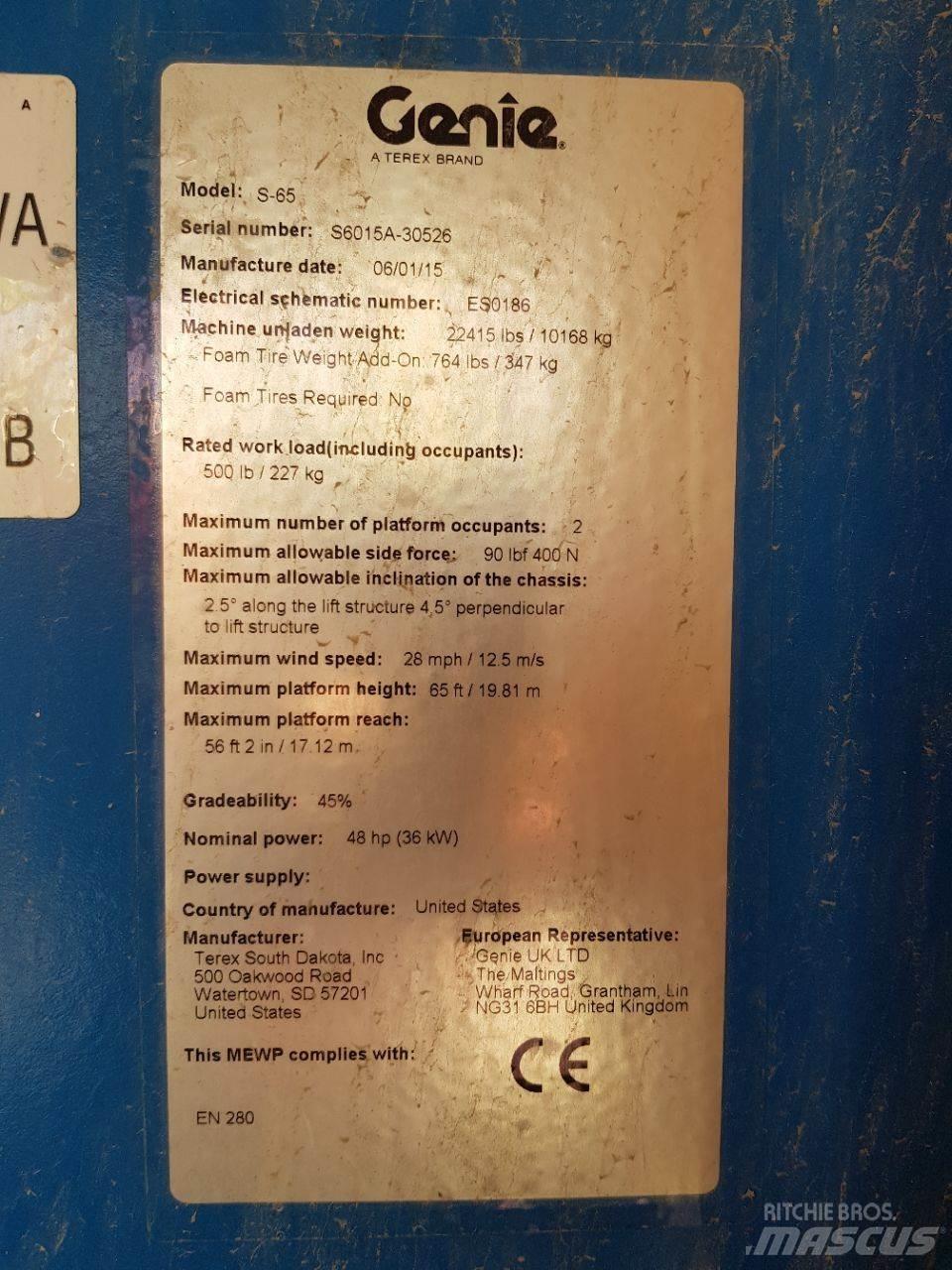Genie S65 Teleskopske podizne platforme
