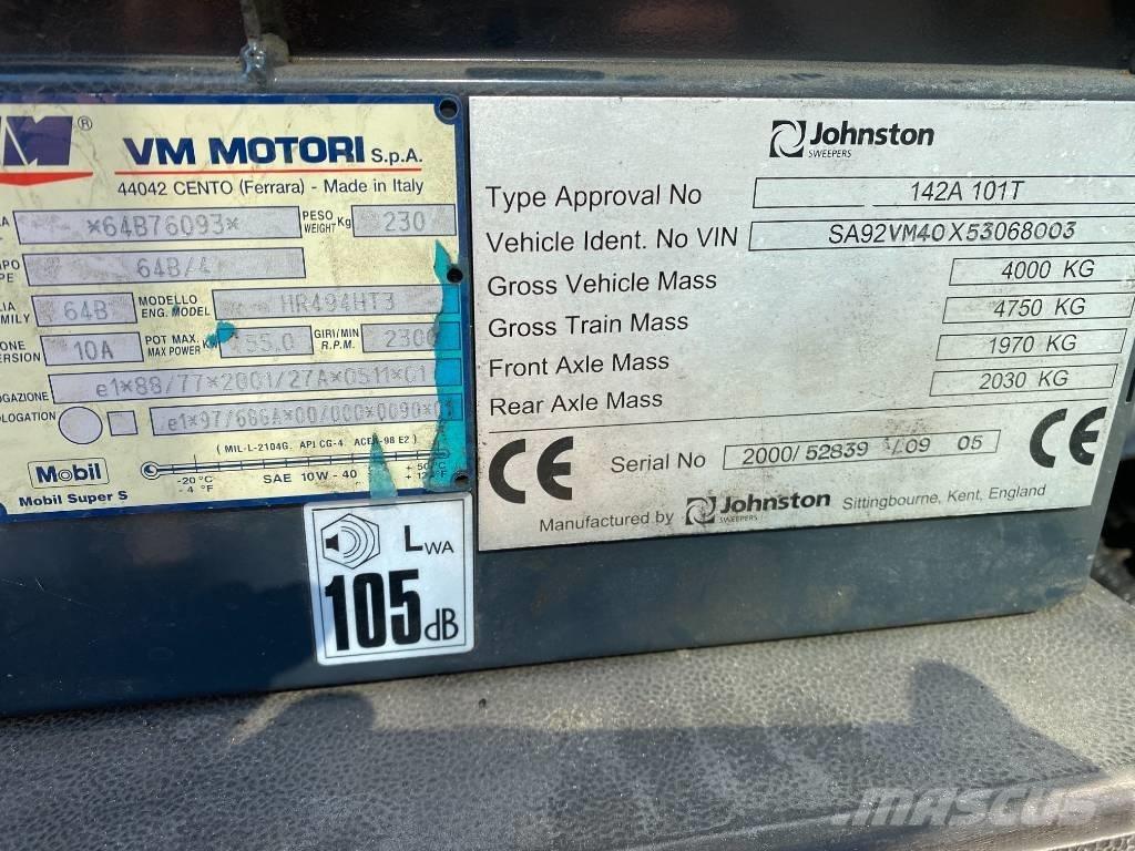Johnston 142 A Mašine za čišćenje