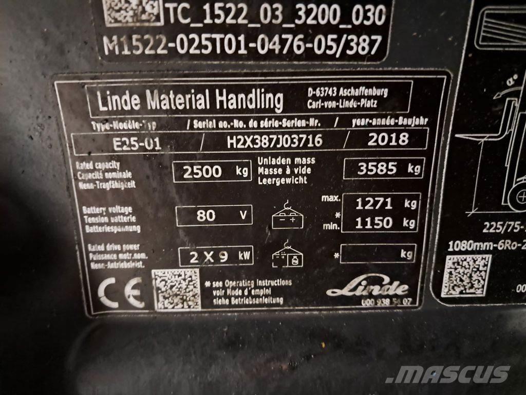 Linde E25-01 Električni viljuškari