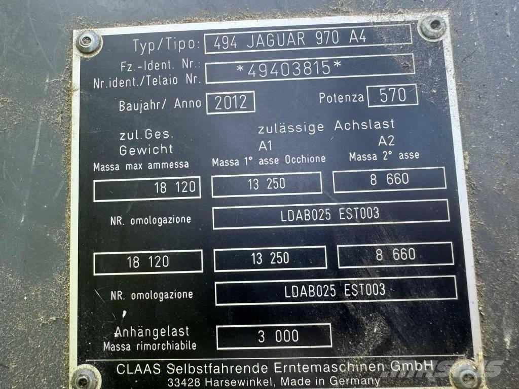 CLAAS Jaguar 970 Mašine za stočnu hranu sa sopstvenim pogonom