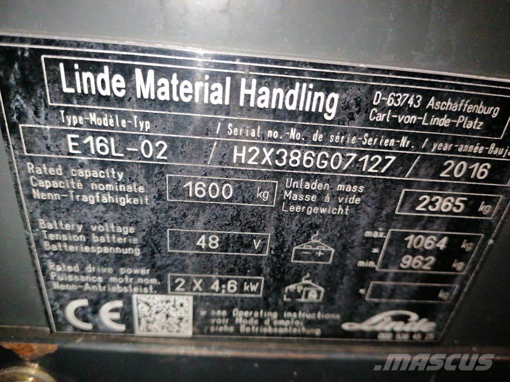 Linde E16L-02 Električni viljuškari