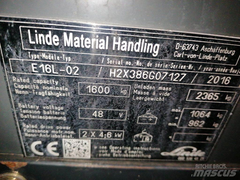 Linde E16L-02 Električni viljuškari