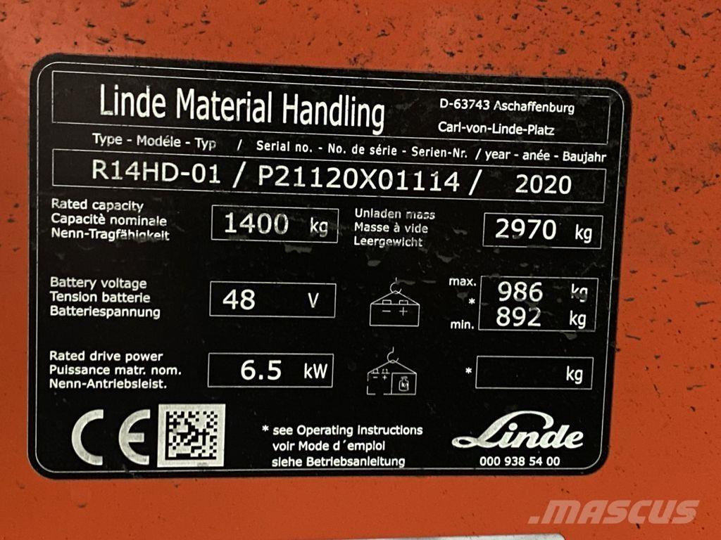 Linde R14HD-01 Viljuškari sa pomičnim stupom