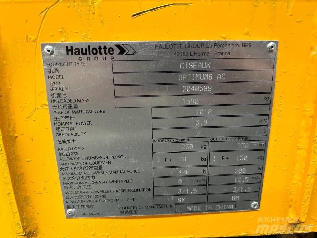 Haulotte OPTIMUM 8 Makazaste platforme