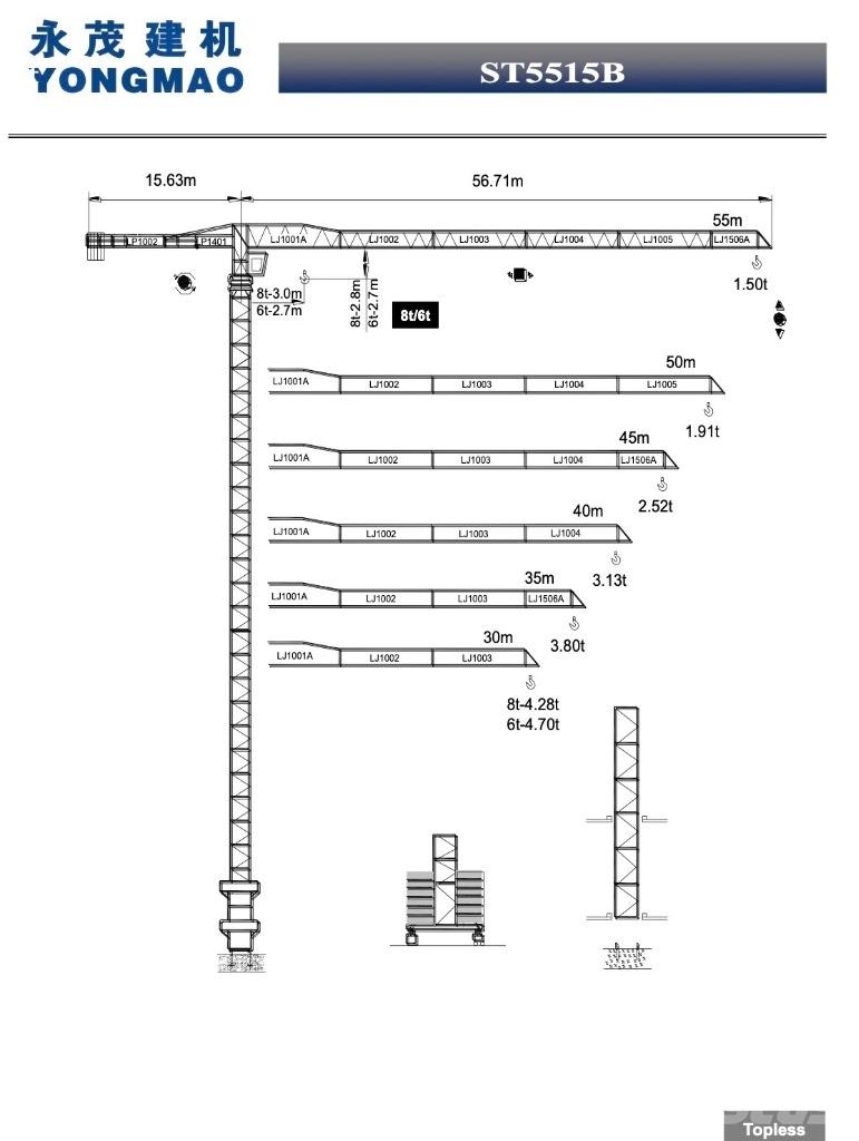 Yongmao ST5515B-6T Kranovi tornjevi