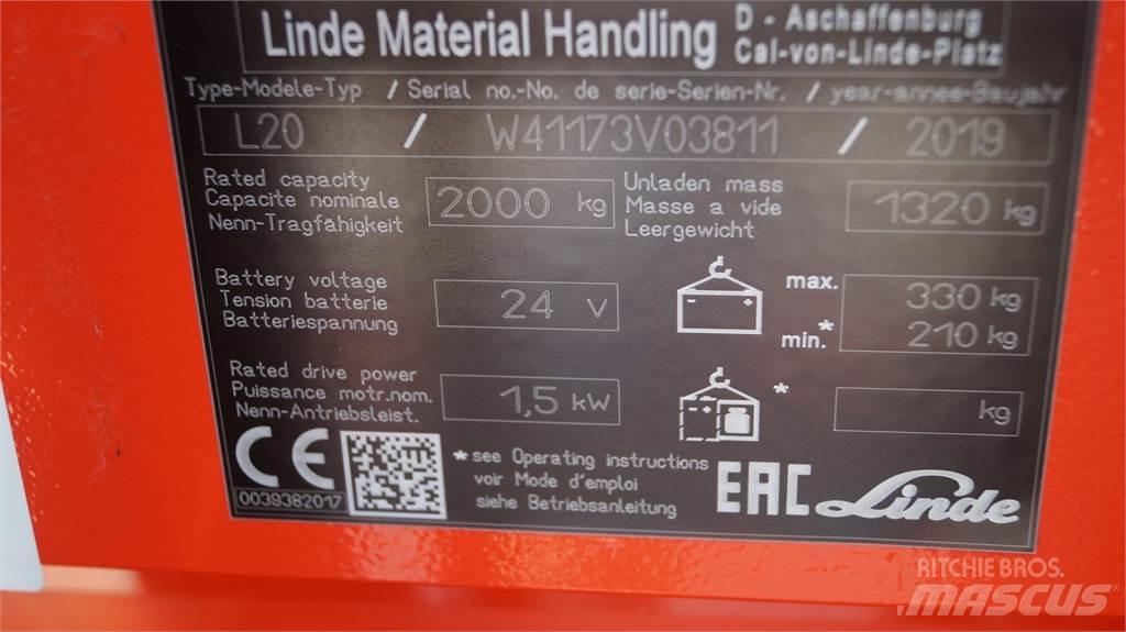 Linde L20i Ručni električni viljuškar