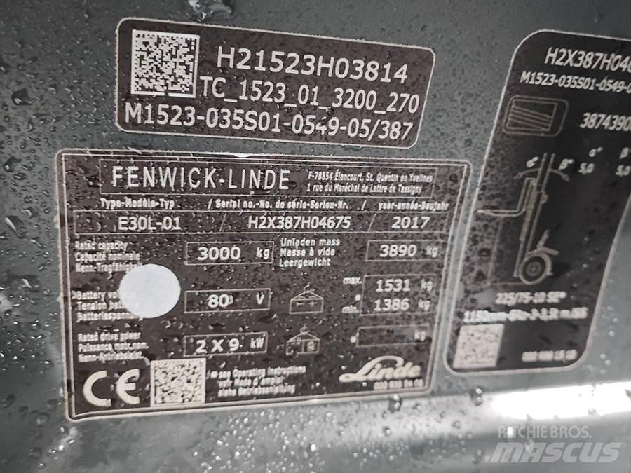Linde E30L-01 Električni viljuškari