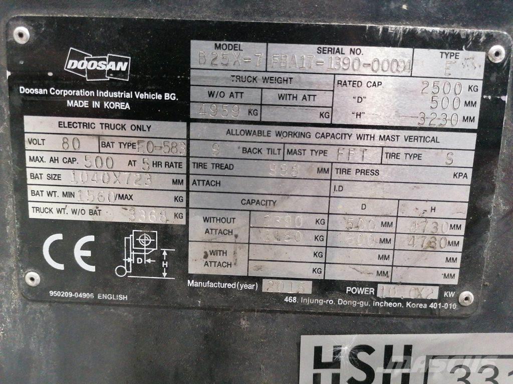 Doosan B25X-7 Električni viljuškari