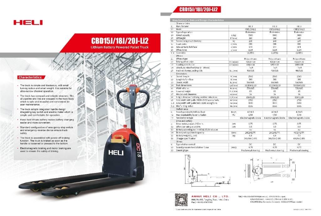 Heli CBD20 Nisko podizni električni viljuškar
