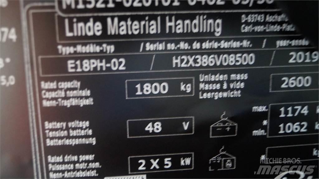 Linde E18PH Električni viljuškari